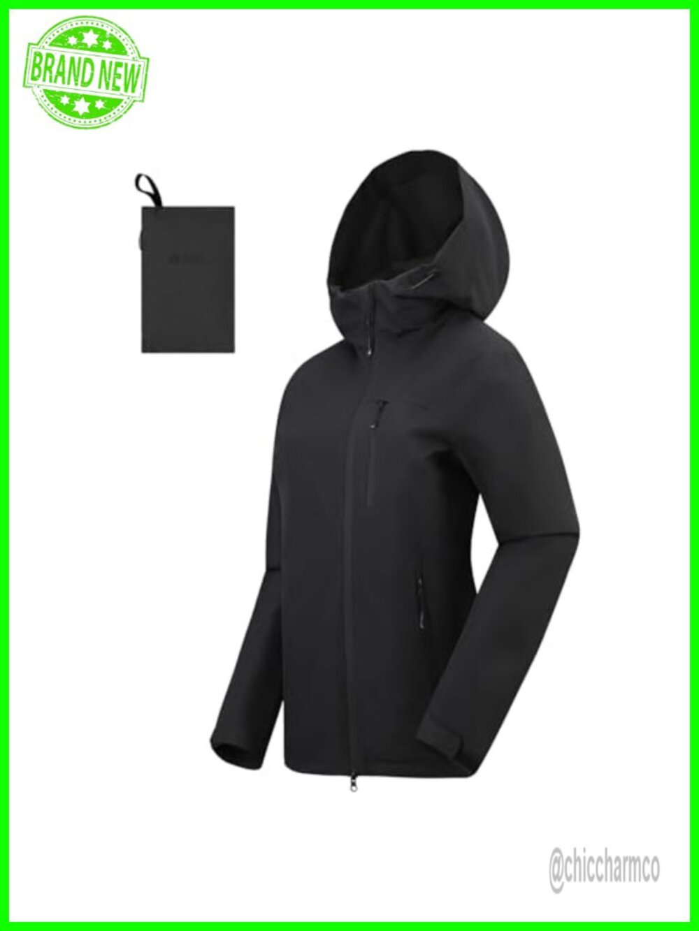Waterproof Packable Rain Jacket Hooded Lightweight Breathable